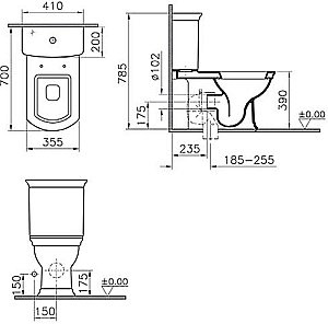 Унитаз Vitra Serenada 9722B003-7205 с бачком, с крышкой микролифт, белый купить в интернет-магазине Sanbest
