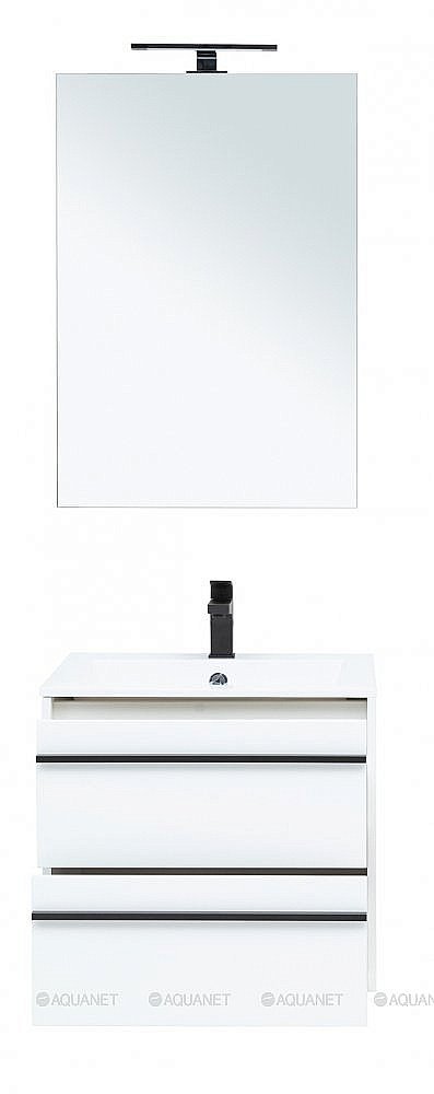 Тумба с раковиной Aquanet Lino 60 белый матовый для ванной в интернет-магазине Sanbest