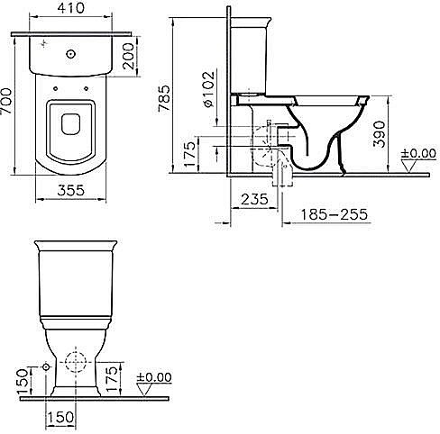Унитаз Vitra Serenada 9722B003-7205 с бачком, с крышкой микролифт, белый купить в интернет-магазине Sanbest
