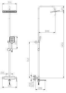 Душевая система Rush ST4235-90 хром купить в интернет-магазине сантехники Sanbest