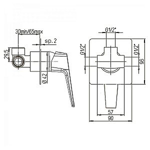 Смеситель для душа PAINI Bari RTCR690 хром купить в интернет-магазине сантехники Sanbest