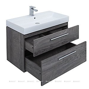 Тумба с раковиной Aquanet Nova 249921 85 дуб рошелье для ванной в интернет-магазине Sanbest