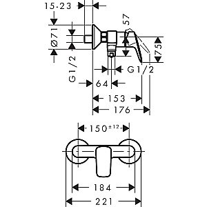 Смеситель для душа Hansgrohe Logis 71600670 черный матовый купить в интернет-магазине сантехники Sanbest