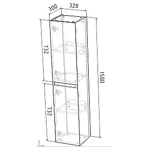 Пенал подвесной Grossman Меркадо 30 303285 графит матовый для ванной в интернет-магазине сантехники Sanbest