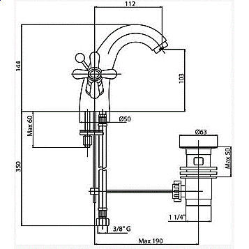 Смеситель для раковины Caprigo BRISTOL 21-020 купить в интернет-магазине сантехники Sanbest