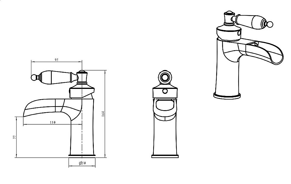 Смеситель для раковины Boheme Vogue 211 купить в интернет-магазине сантехники Sanbest