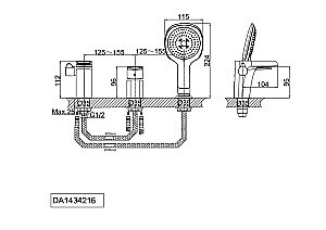 Смеситель для ванны D&K Berlin Technische DA1434215 купить в интернет-магазине сантехники Sanbest