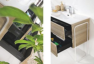 Тумба с раковиной Armadi Art Vallessi 80 дуб светлый фактурный для ванной в интернет-магазине Sanbest