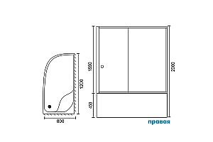 Душевой уголок Royal Bath RB 8120BK-C-BL 120х80 матовый купить в интернет-магазине Sanbest