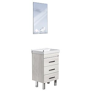 Тумба с раковиной Comforty Никосия-50Н 00-00017092 дуб белый для ванной в интернет-магазине Sanbest