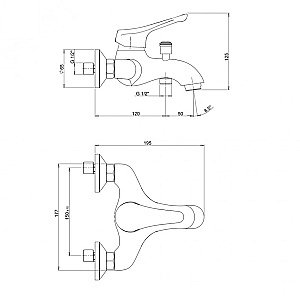 Смеситель для ванны PAINI Bios 39CR11105LMKM хром купить в интернет-магазине сантехники Sanbest