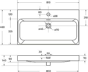 Раковина мебельная BelBagno BB-8078-80 белая купить в интернет-магазине Sanbest