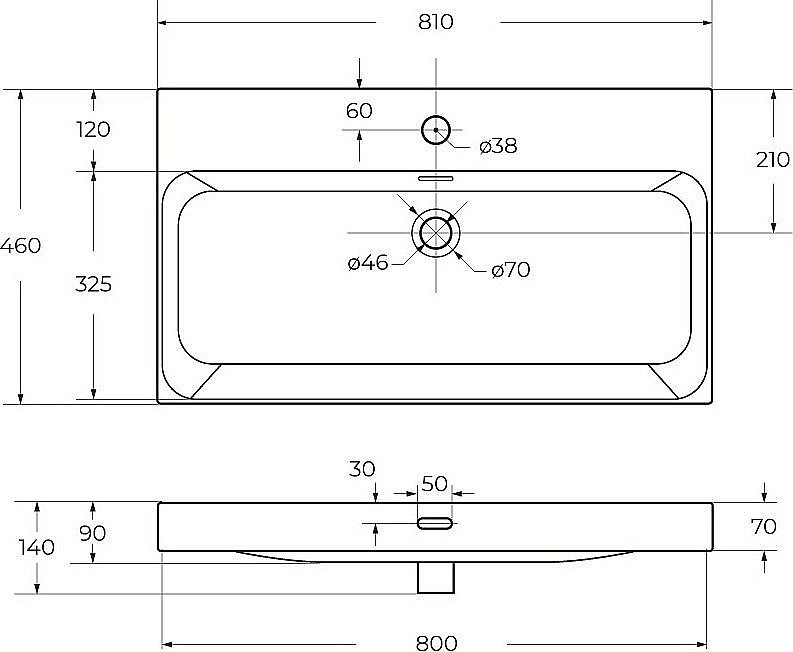 Раковина мебельная BelBagno BB-8078-80 белая купить в интернет-магазине Sanbest