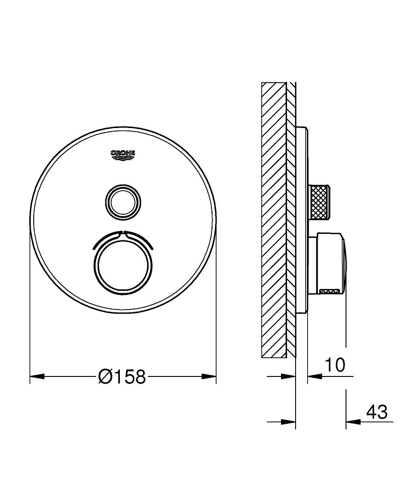 Смеситель для душа Grohe Grohe SmartControl Mixer 29144000 купить в интернет-магазине сантехники Sanbest