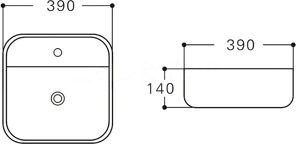 Раковина накладная Aquanet City-2  39 211281 белая купить в интернет-магазине Sanbest