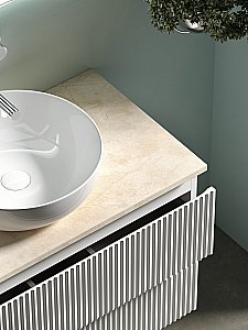 Тумба с раковиной Sancos SNOB R 80 со столешницей, белая матовый для ванной в интернет-магазине Sanbest