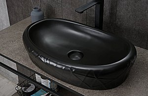 Раковина накладная Gid Creativo 60 Bm777 53357 черная матовая купить в интернет-магазине Sanbest