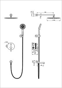 Душевая система встраиваемая WONZON & WOGHAND STICK, Брашированное золото (WW-88939017- BG) купить в интернет-магазине сантехники Sanbest