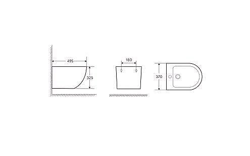 Биде подвесное Koller Pool ROUND RN-0495-B белый купить в интернет-магазине Sanbest