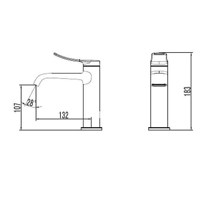 Смеситель для раковины Creavit Lua LU1500GR оружейная сталь купить в интернет-магазине сантехники Sanbest