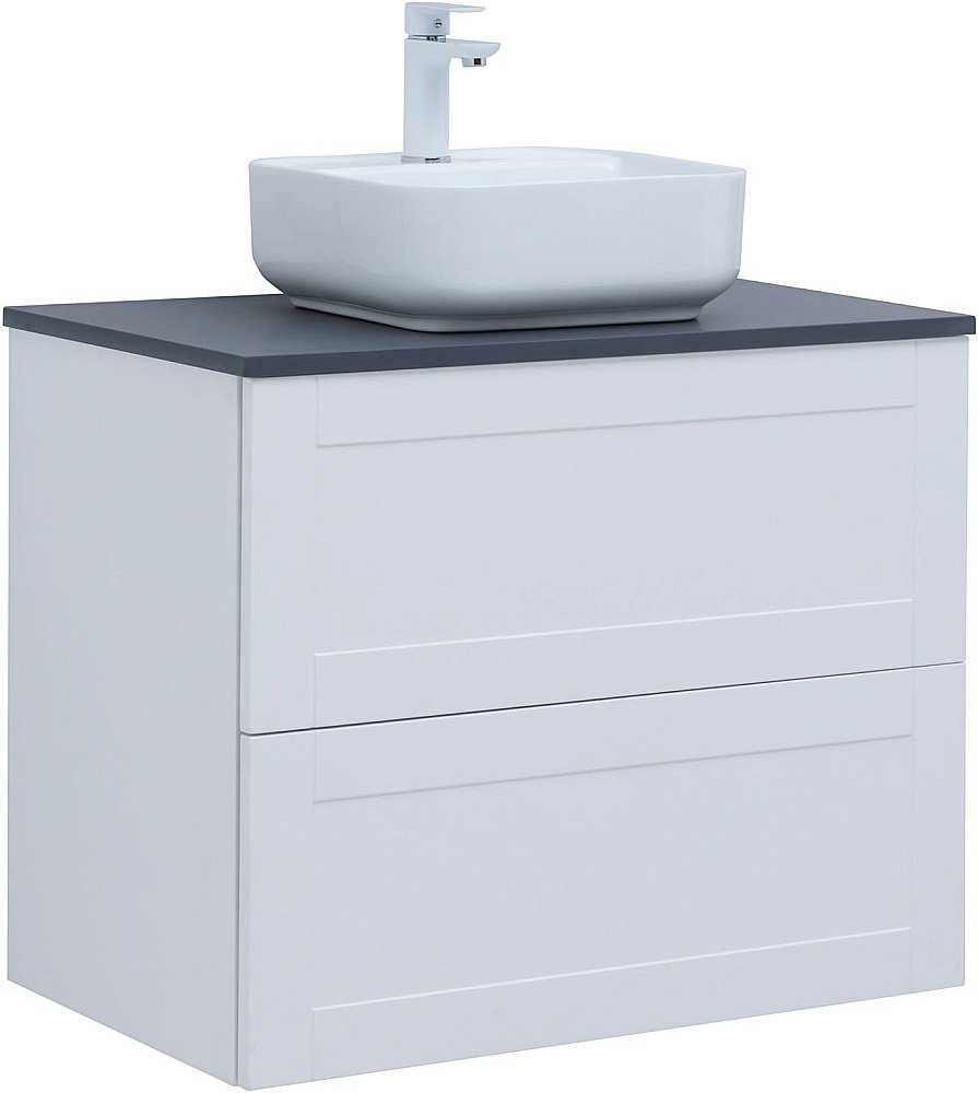Тумба с раковиной Aquanet Терра 80 белая матовая для ванной в интернет-магазине Sanbest