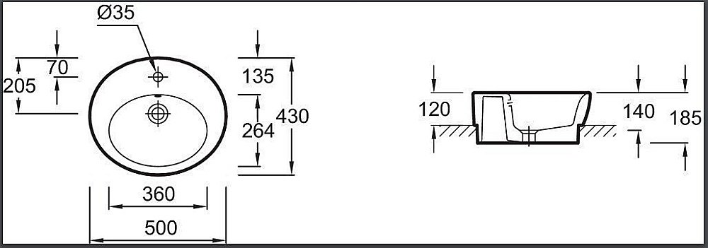 Раковина Jacob Delafon OVE 50 E1708-00 белая купить в интернет-магазине Sanbest