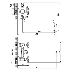 Смеситель для ванны Lemark Standard LM2151C купить в интернет-магазине сантехники Sanbest