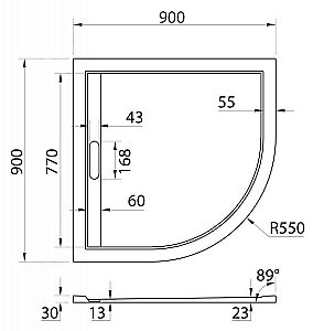 Душевой поддон Cezares TRAY AS-R 90x90 белый купить в интернет-магазине Sanbest
