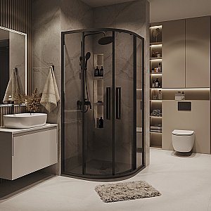 Душевой уголок Grossman Cosmo 301.K33.02.8080.21.10 80x80 стекло тонированное/профиль черный матовый купить в интернет-магазине Sanbest