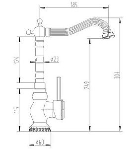Смеситель для кухни Zorg Antic A 305K-BR Бронза купить в интернет-магазине сантехники Sanbest