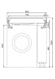 Раковина на стиральную машину Акватон Рейн 80 1A72113KRW210 графит купить в интернет-магазине Sanbest