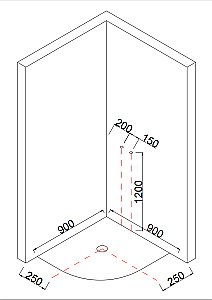 Душевая кабина Taliente TA-9090M 90х90 стекло рифленое купить в интернет-магазине Sanbest