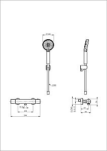 Смеситель для душа с термостатом WONZON & WOGHAND INN 6 WW-B2029-A-BG золото брашированное купить в интернет-магазине сантехники Sanbest