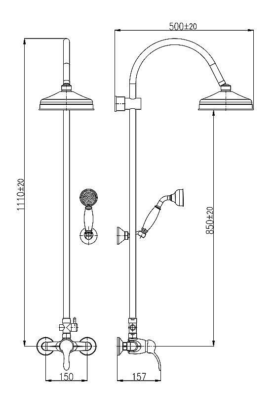 Душевая система Rav-Slezak LABE L081.5/3Z золото купить в интернет-магазине сантехники Sanbest