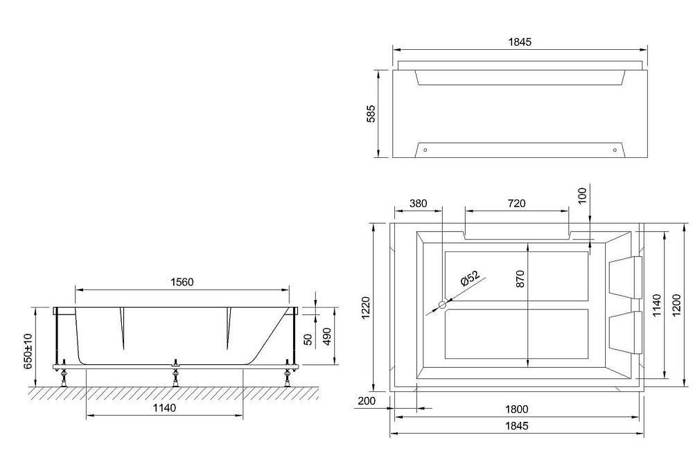 Акриловая ванна в сборе Royalbath TRIUMPH 180х120 купить в интернет-магазине Sanbest