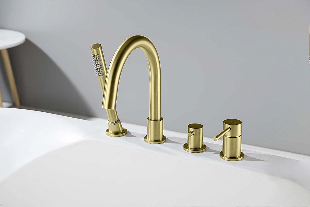 Смеситель на борт ванны Aquatek Европа AQ1348BG золото шлифованное купить в интернет-магазине сантехники Sanbest