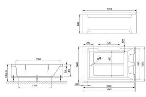 Акриловая ванна в сборе Royalbath TRIUMPH 180х120 купить в интернет-магазине Sanbest