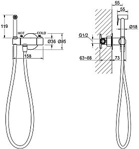 Гигиенический душ Aquatek Оберон AQ1027MB черный матовый купить в интернет-магазине сантехники Sanbest