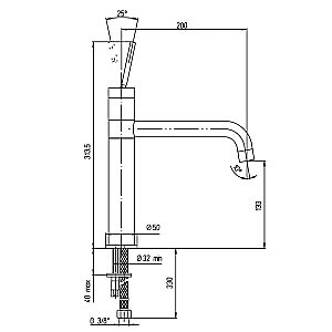 Смеситель для кухни PAINI Cox 78CR579JOKM хром купить в интернет-магазине сантехники Sanbest