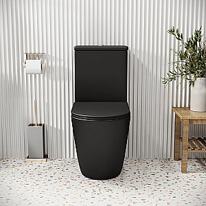 Унитаз Grossman Color GR-4480BMS безободковый, с крышкой микролифт, с бачком, черный матовый купить в интернет-магазине Sanbest