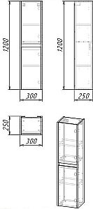 Пенал подвесной Grossman Смарт 303011 30 веллингтон/графит для ванной в интернет-магазине сантехники Sanbest