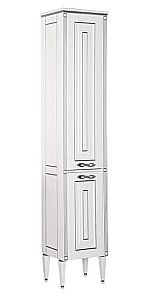 Пенал Aquanet Паола 40 белый/патина серебро для ванной в интернет-магазине сантехники Sanbest