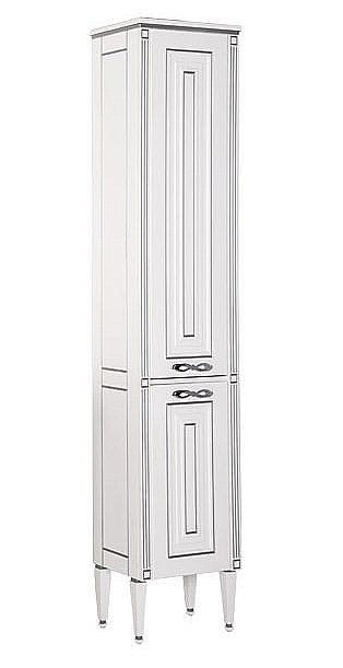 Пенал Aquanet Паола 40 белый/патина серебро для ванной в интернет-магазине сантехники Sanbest