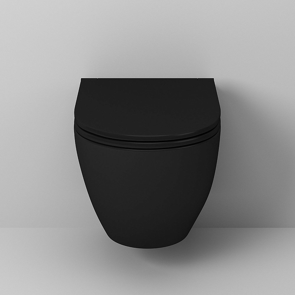 Унитаз подвесной GROSSMAN Color GR-4455BMS безободковый, с крышкой микролифт, черный матовый купить в интернет-магазине Sanbest