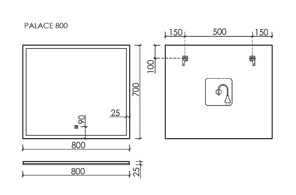 Зеркало LED Sancos Palace PA800 в ванную от интернет-магазине сантехники Sanbest