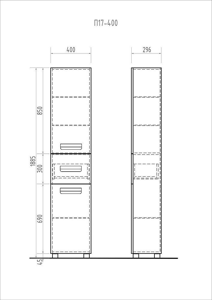 Пенал напольный VIGO Plaza П17-40 для ванной в интернет-магазине сантехники Sanbest