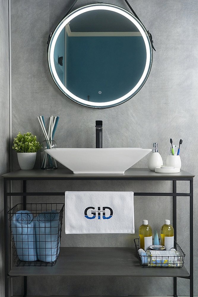 Раковина накладная Gid 55,5 N9212 51131 белая купить в интернет-магазине Sanbest