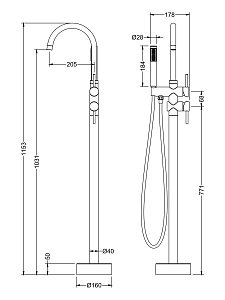 Смеситель для ванны Timo Saona 2300/00Y-CR хром купить в интернет-магазине сантехники Sanbest