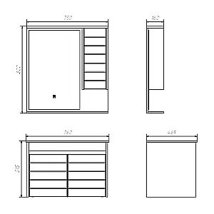 Тумба с раковиной Comforty Кемер 75 00-00017883 антрацит/дуб тёмно-коричневый для ванной в интернет-магазине Sanbest