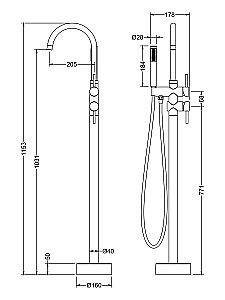 Смеситель для ванны Timo Saona 2300/00Y-CR хром купить в интернет-магазине сантехники Sanbest